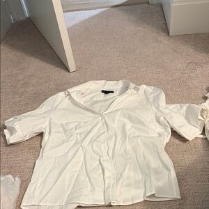 Simply Styled Women's White Button-Down Shirt
